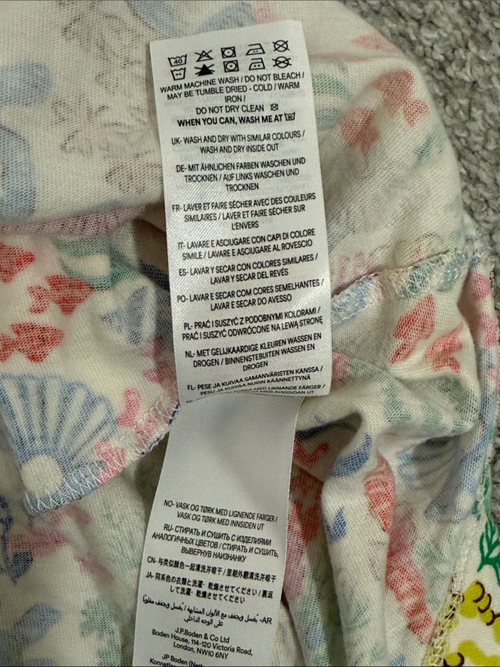 Mini Boden Girls' Multicolor Sea Life Ruffle Sleeve Dress size 4-5Y - Picture 4 of 6